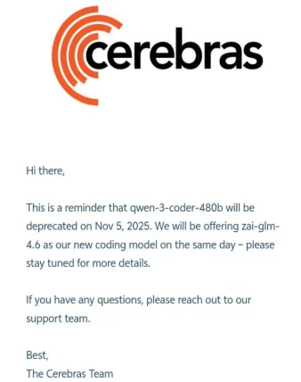 Cerebras官方公告截图
